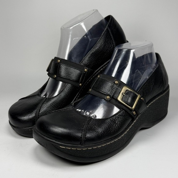 MIA Shoes - MIA Womens 8 Boston Black Leather Chunky Platform Wedge Mary Jane Shoes Y2K 90s